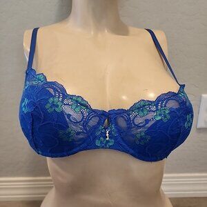 Frederick's Of Hollywood Bra 36C Blue Underwire
